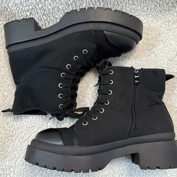 Torrid Black Canvas Lug Bootie - Extra Wide Width (WW) - Picture 4 of 7